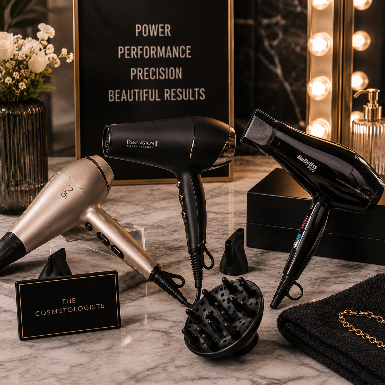 Luxury hair dryers collection showcasing professional styling tools with advanced airflow technology for rapid drying, volume enhancement, smooth finishes and salon-quality styling results