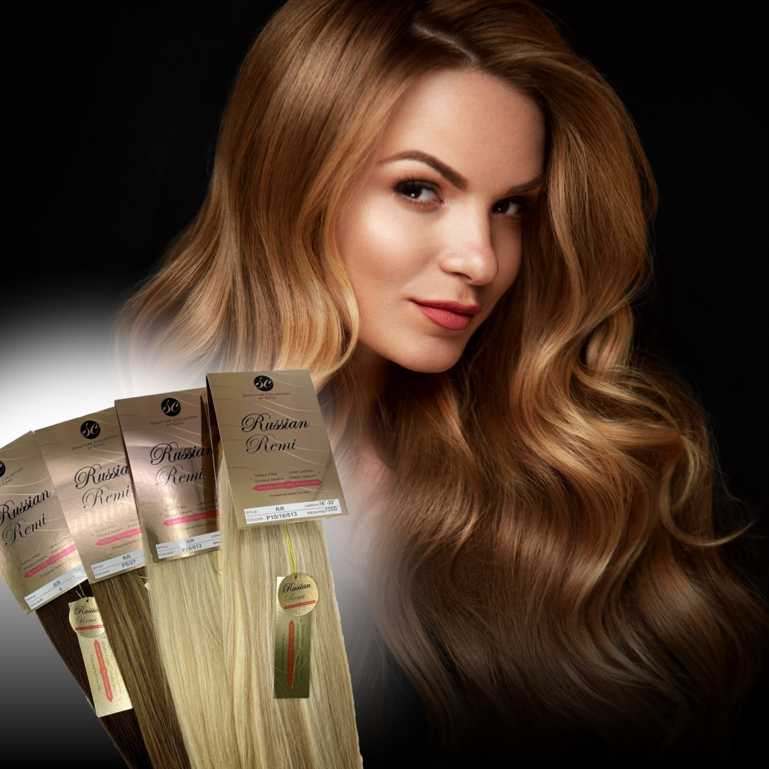 Russian Remy Wefted Hair Extensions in multi tone blonde colours