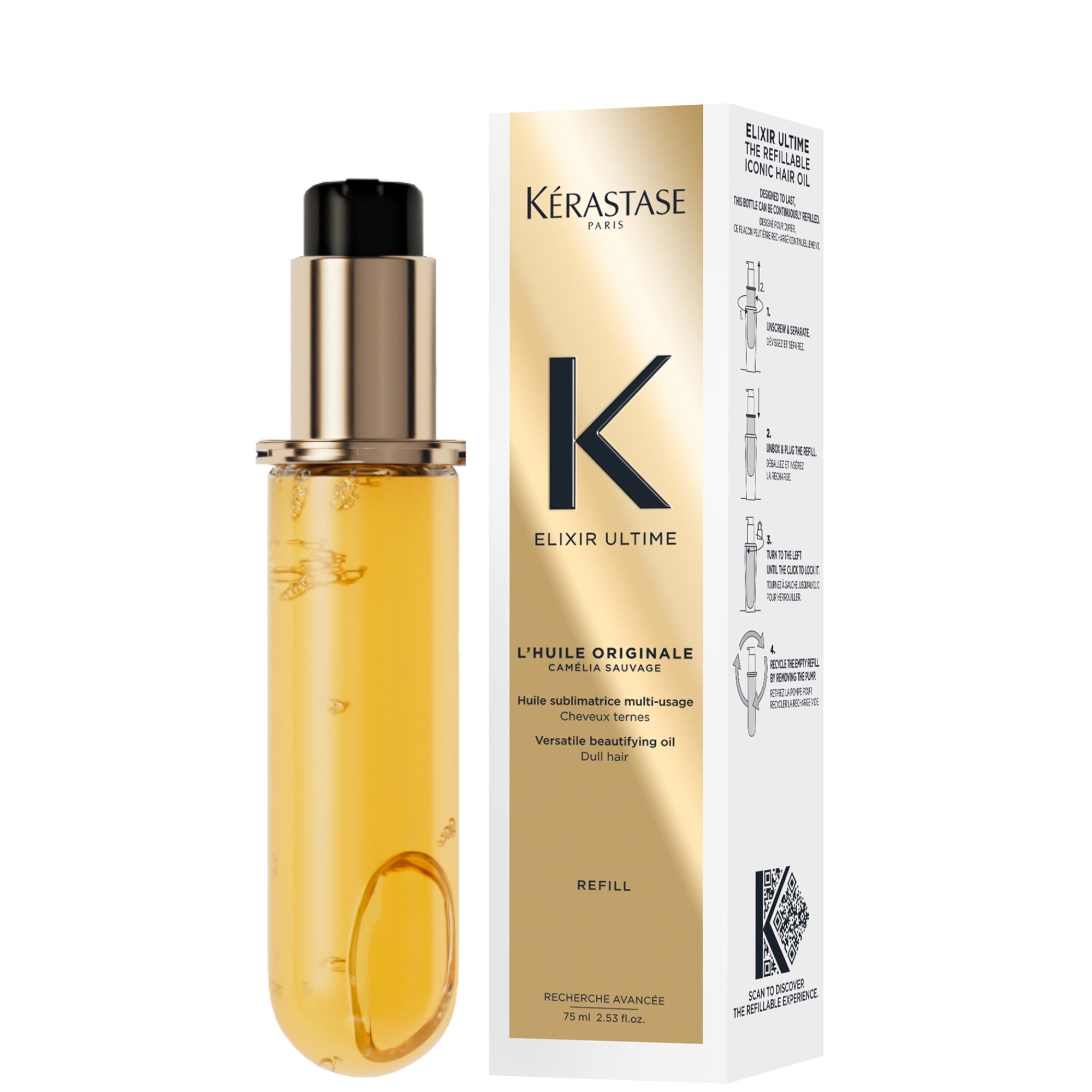Kérastase Elixir Ultime L'Huile Originale Refill 75ml Illuminating Leave-In Hair Oil