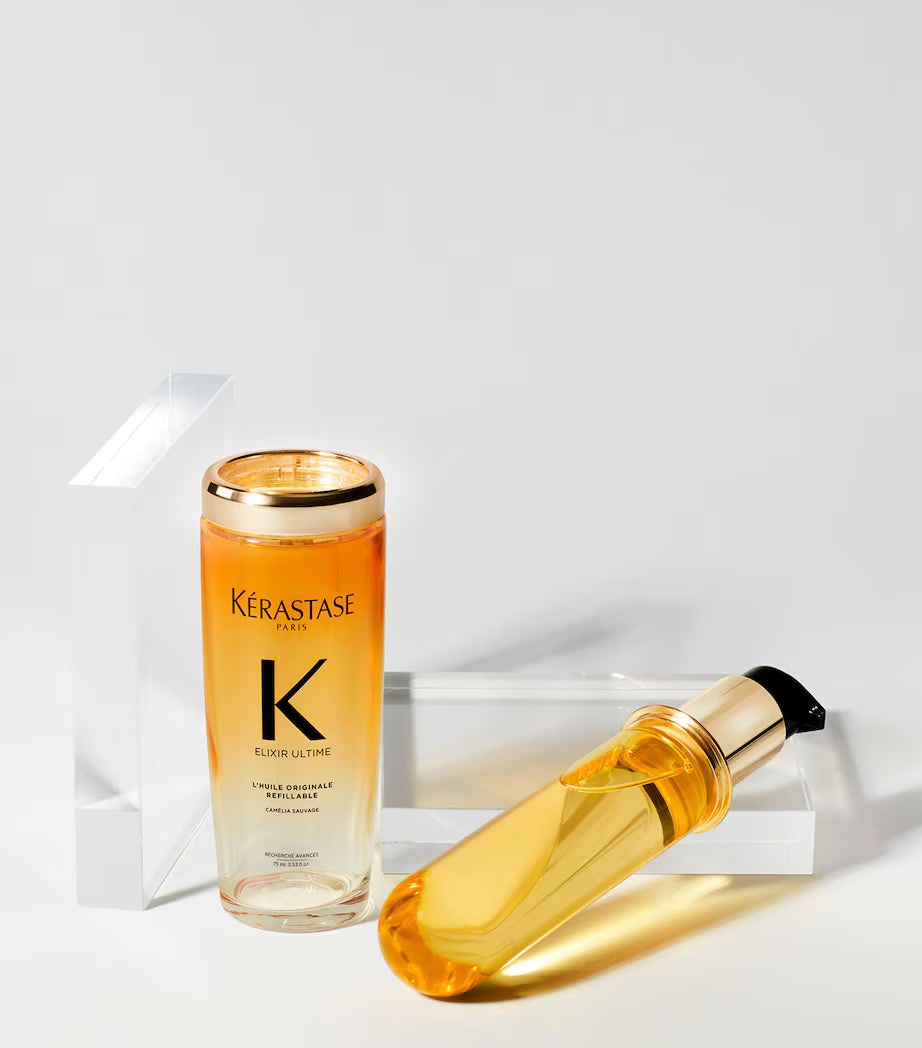 Kérastase Elixir Ultime Oil 4 Ways to Use Pre-Cleanse Post Blow Dry Finishing Touch Up