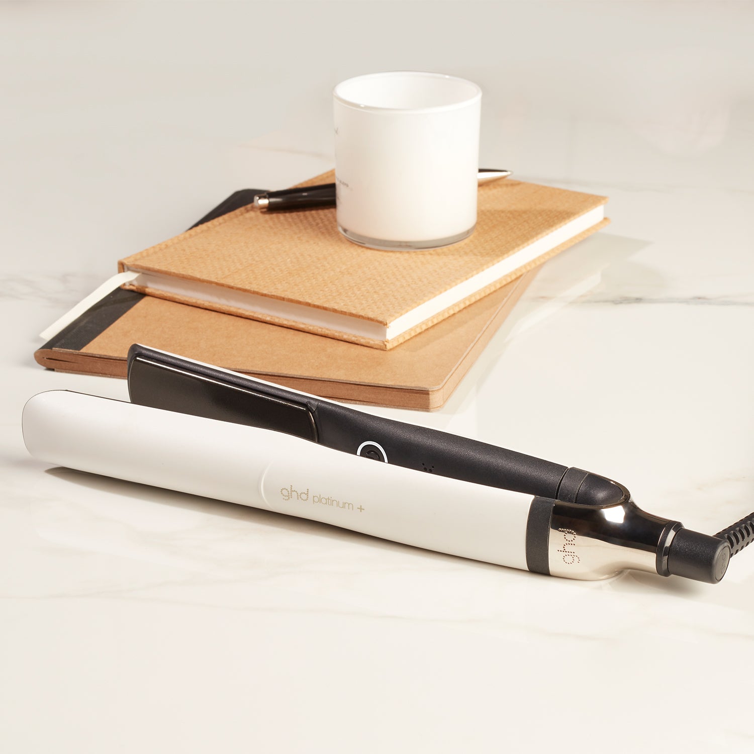 ghd Platinum+ Professional Hair Straightener White | Smart Styler with Ultra-Zone™ Technology