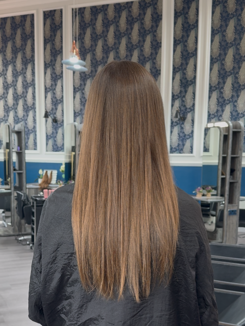 Before 22 inch nano bead hair extensions transformation in Hull