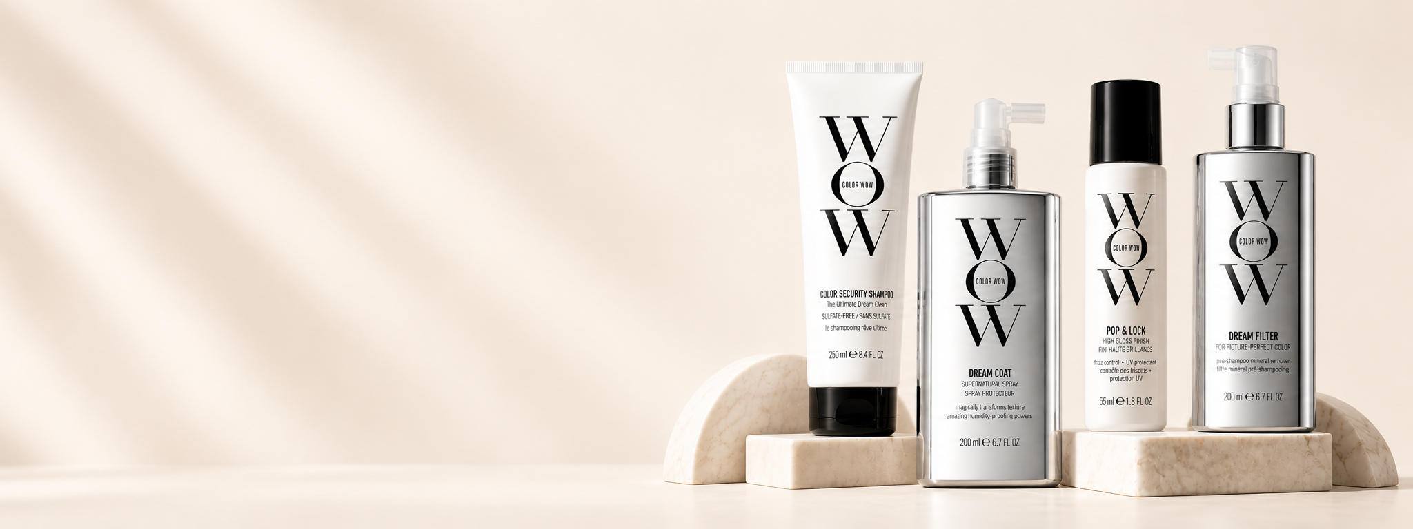 ColorWOW professional haircare products including Dream Coat and Style on Steroids