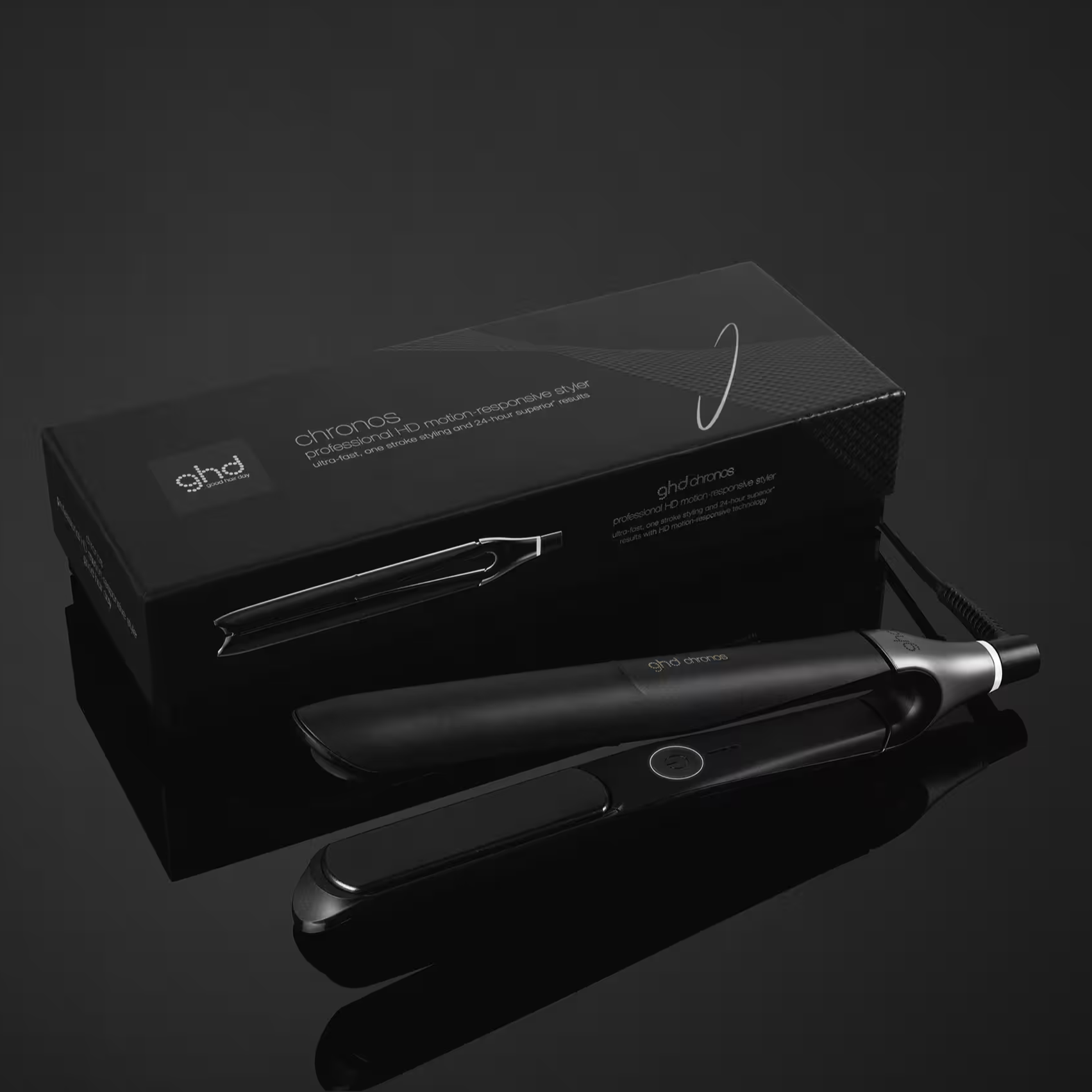 ghd_Chronos_hair_straightener_black_the_cosmetologist_hair_&_beauty