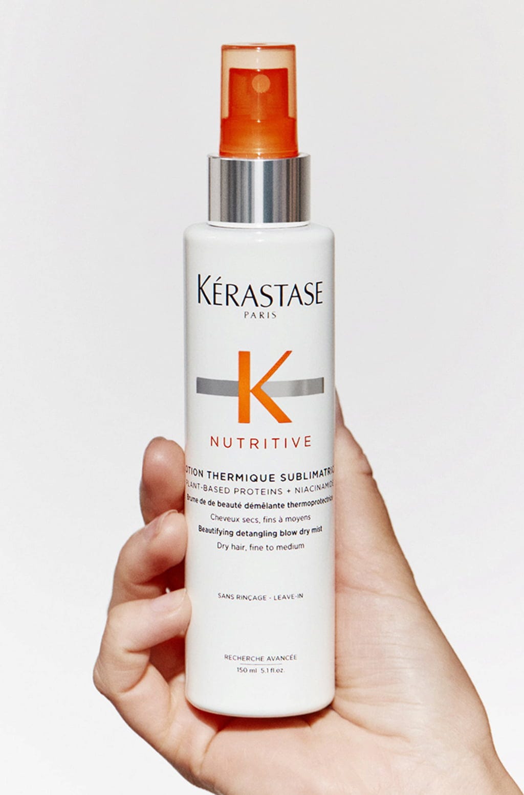 Kérastase Nutritive Lotion Thermique Spray Application Towel Dried Hair Heat Protect