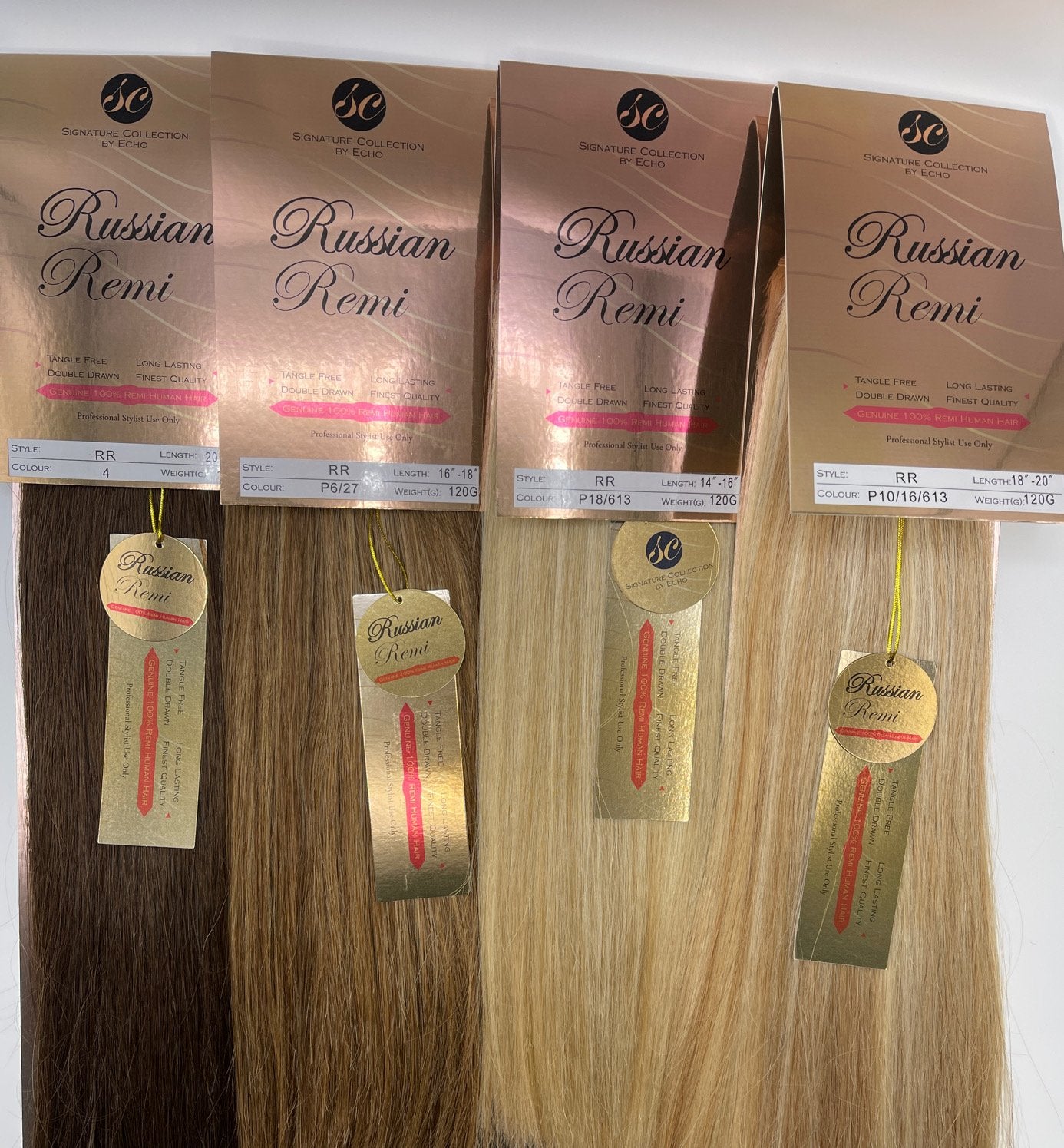 Russian Remy Signature Collection By Echo Weft - 14-16” Inch-The Cosmetologist beauty salon hull selling hair extensions