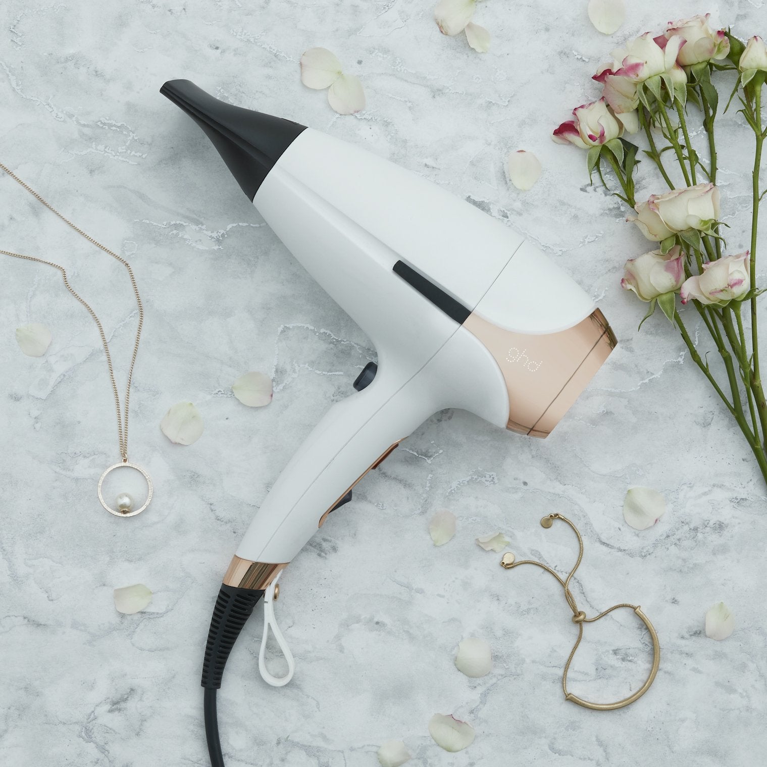 ghd Helios Professional Hair Dryer White-The Cosmetologist beauty salon hull selling hair extensions