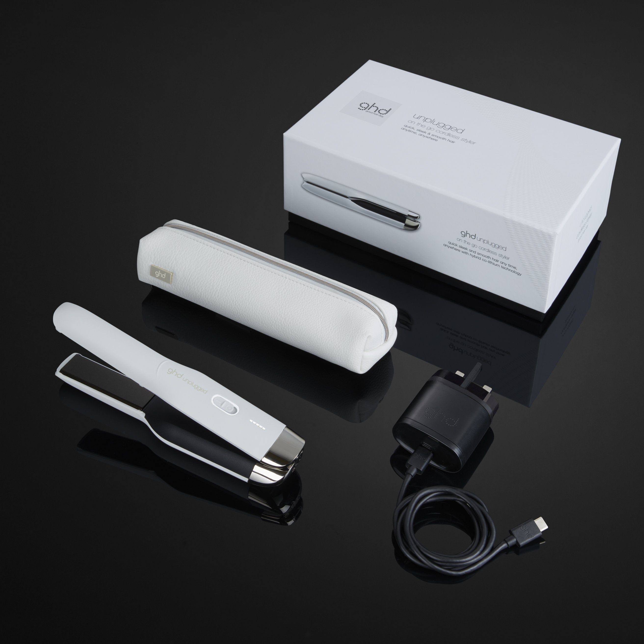 ghd unplugged cordless hair straightener (white)-The Cosmetologist beauty salon hull selling hair extensions